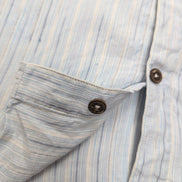 Chemise Patagonia S 100% Chanvre Bleu Rayures Manches Courtes Vintage