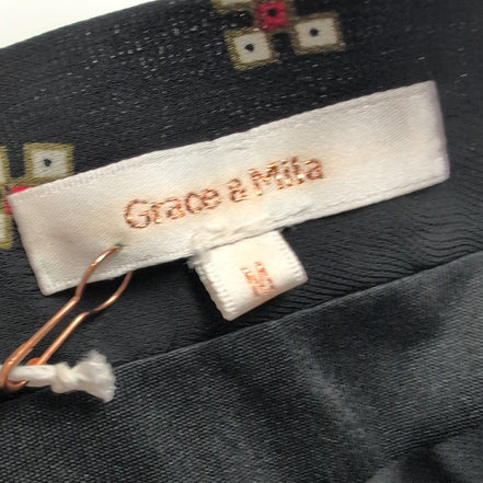 Mini Jupe Femme Grace & Mila Lucas Taille M Noire Plissée Dentelle Neuve