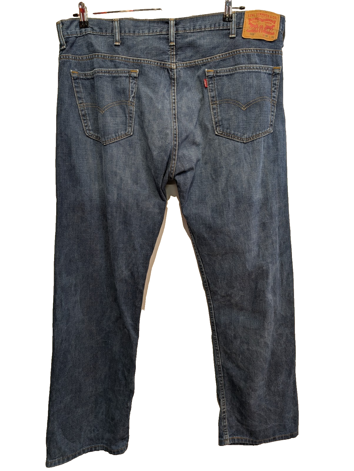Jean Levi's 569 Loose Straight Homme W40 L32 Bleu Foncé Vintage Original Denim