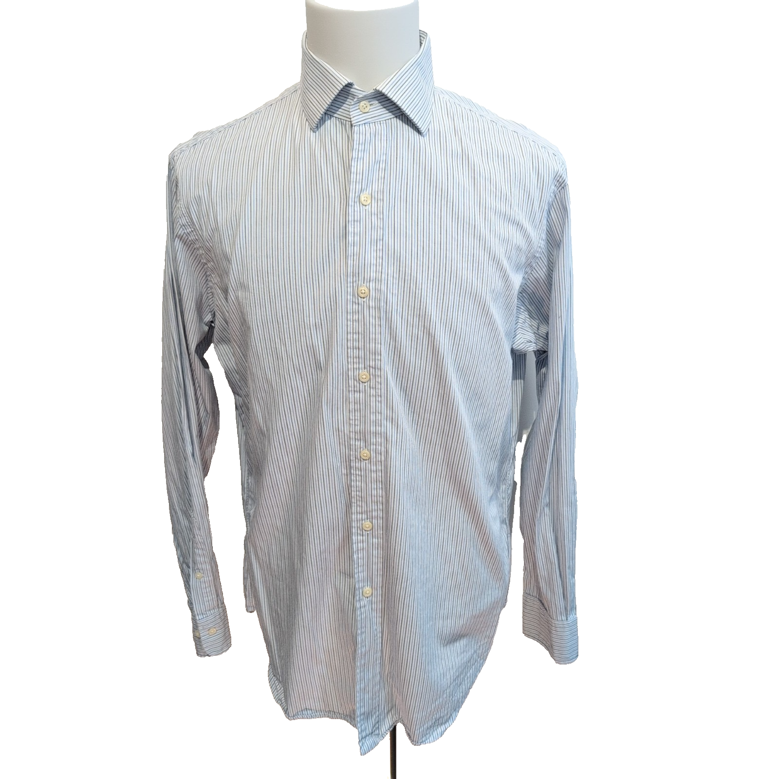 Chemise Polo Ralph Lauren L Bleu Rayée 100% Coton Sans Logo