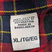 🔥 CHEMISE FLANELLE CHAPS XL (TG) TARTAN ROUGE VERT BLEU LOGO BRODÉ