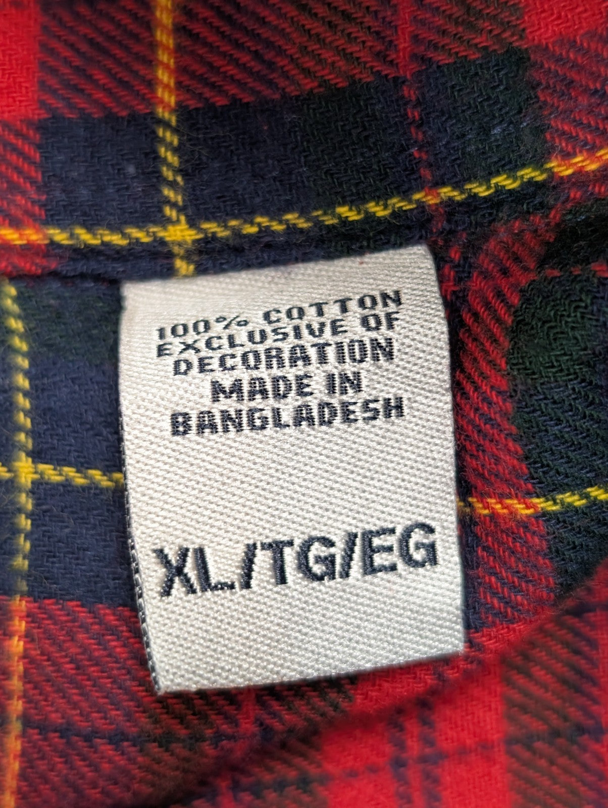 🔥 CHEMISE FLANELLE CHAPS XL (TG) TARTAN ROUGE VERT BLEU LOGO BRODÉ