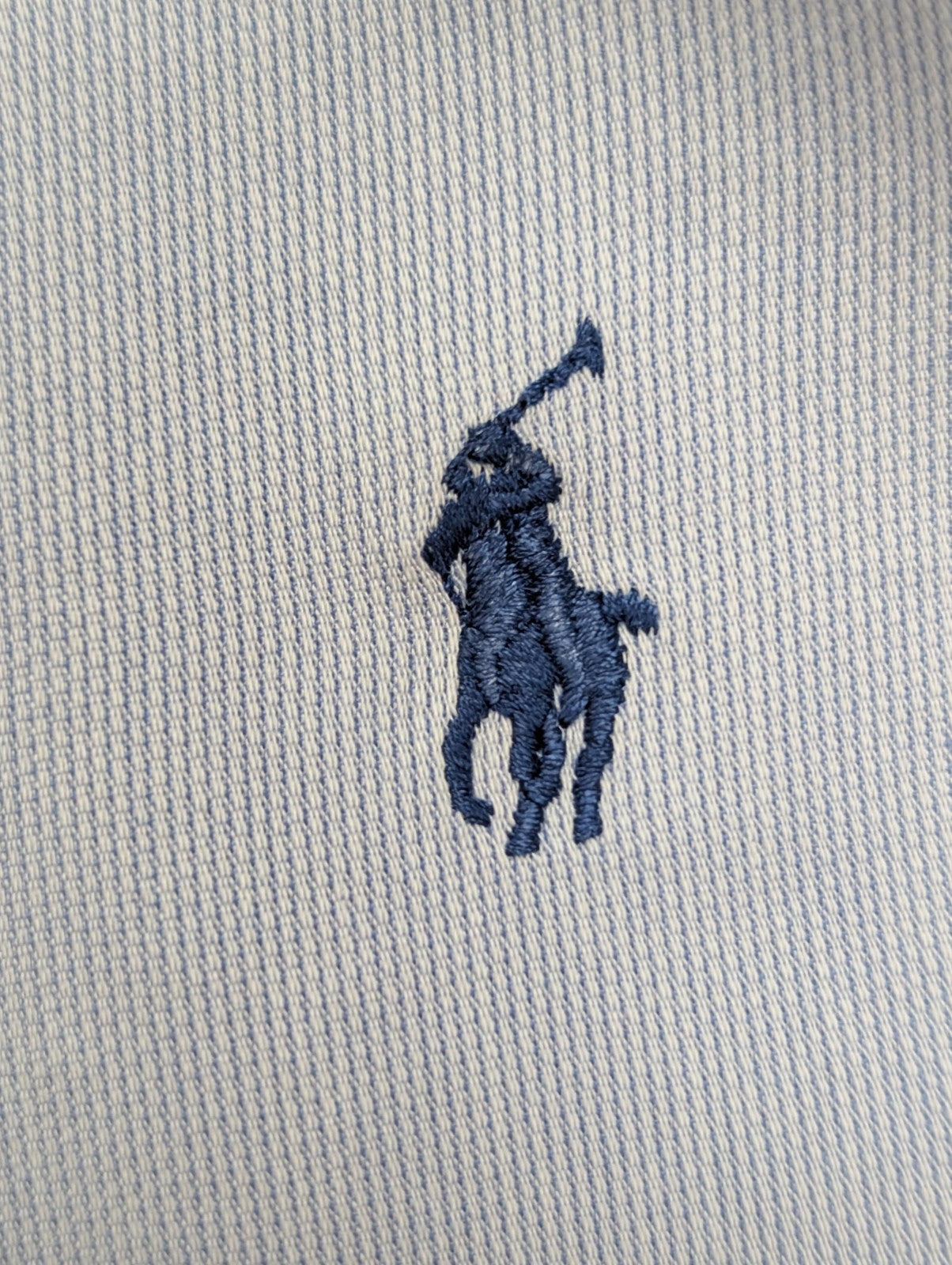 Chemise Polo Ralph Lauren Shirt Andrew M L Rayée Bleu Coton Col Classique