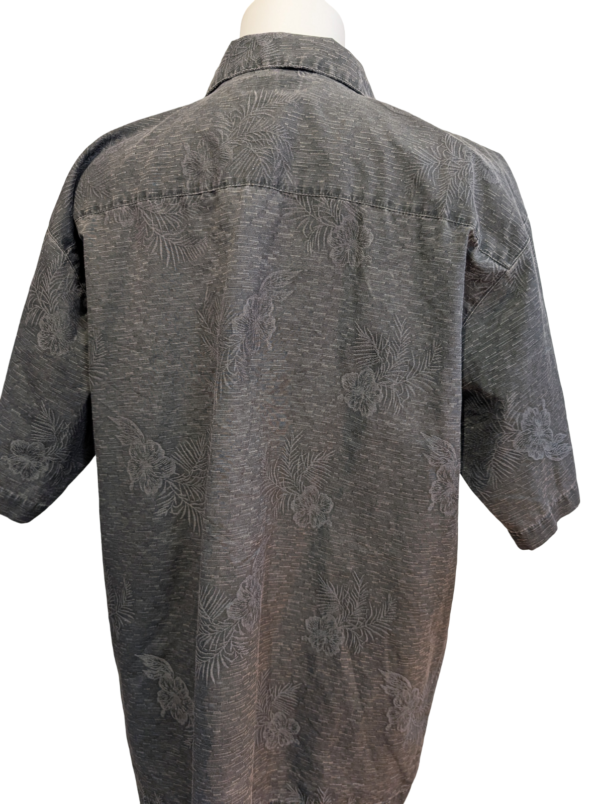 Chemise Hawaïenne FADED GLORY Gris Anthracite Motif Fleuri - Taille L