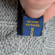 Pull POLO RALPH LAUREN Homme Gris Torsadé Cable Knit Logo Marine Taille XL XXL