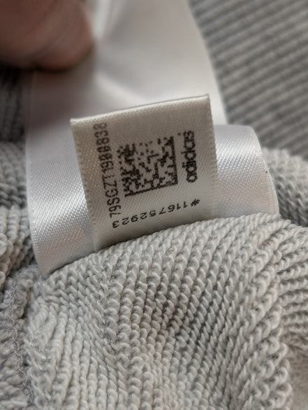 ➜ Sweat à Capuche Adidas Vintage - Grand Logo Brodé - Gris - Taille 40 (M/L)