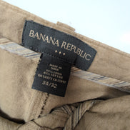 Pantalon Banana Republic Lin Coton Beige Chino Taille W34 L32