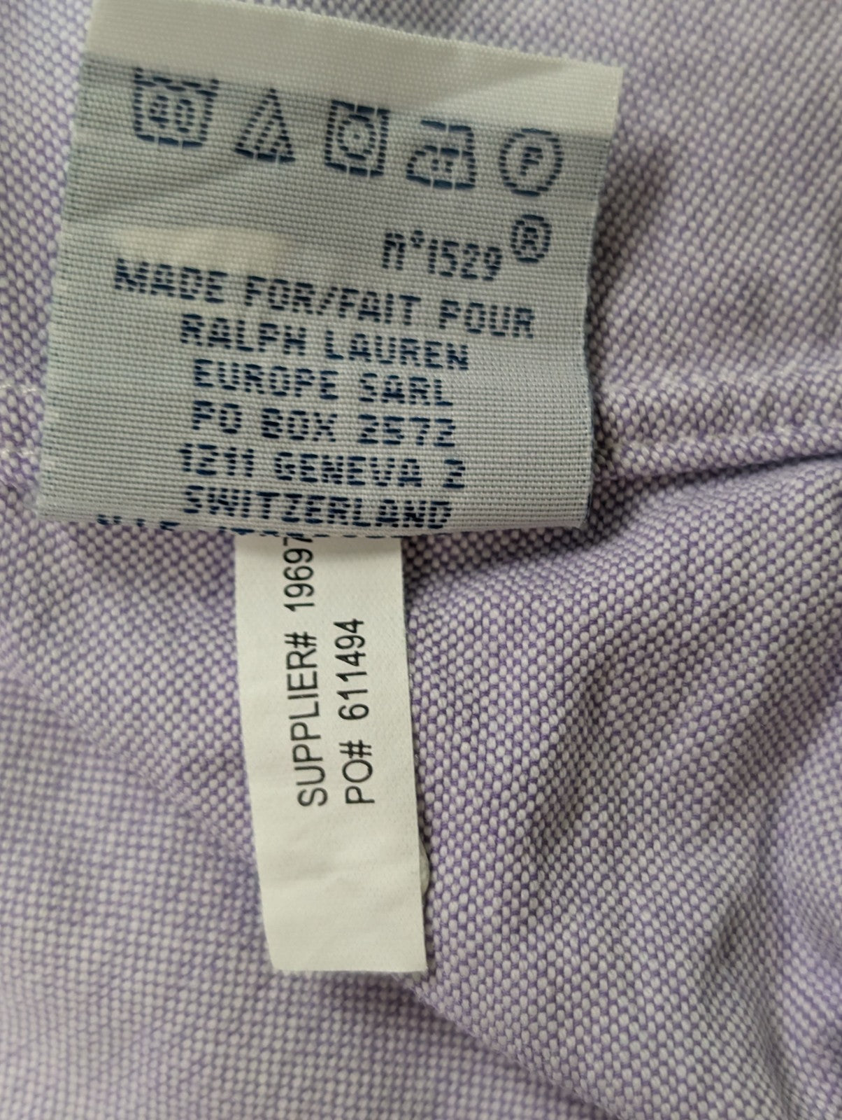 Chemise Polo Ralph Lauren Shirt XS S Custom Fit Oxford Lila Violet Button Down
