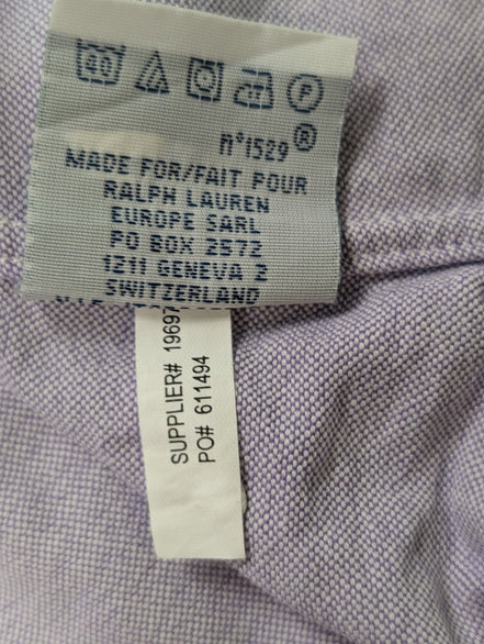 Chemise Polo Ralph Lauren Shirt XS S Custom Fit Oxford Lila Violet Button Down