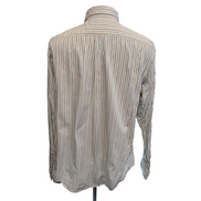 Chemise Ralph Lauren XL Custom Fit Bleu Blanc Rayures Shirt Button Down Coton