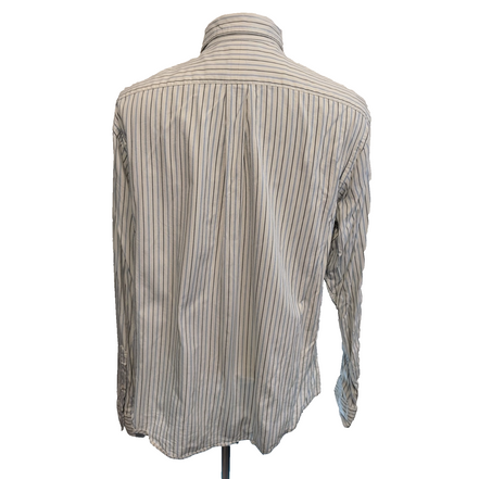 Chemise Ralph Lauren XL Custom Fit Bleu Blanc Rayures Shirt Button Down Coton