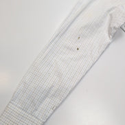 Chemise Lacoste M 40 Blanche Carreaux Bleus Vintage Logo Brodé Coton