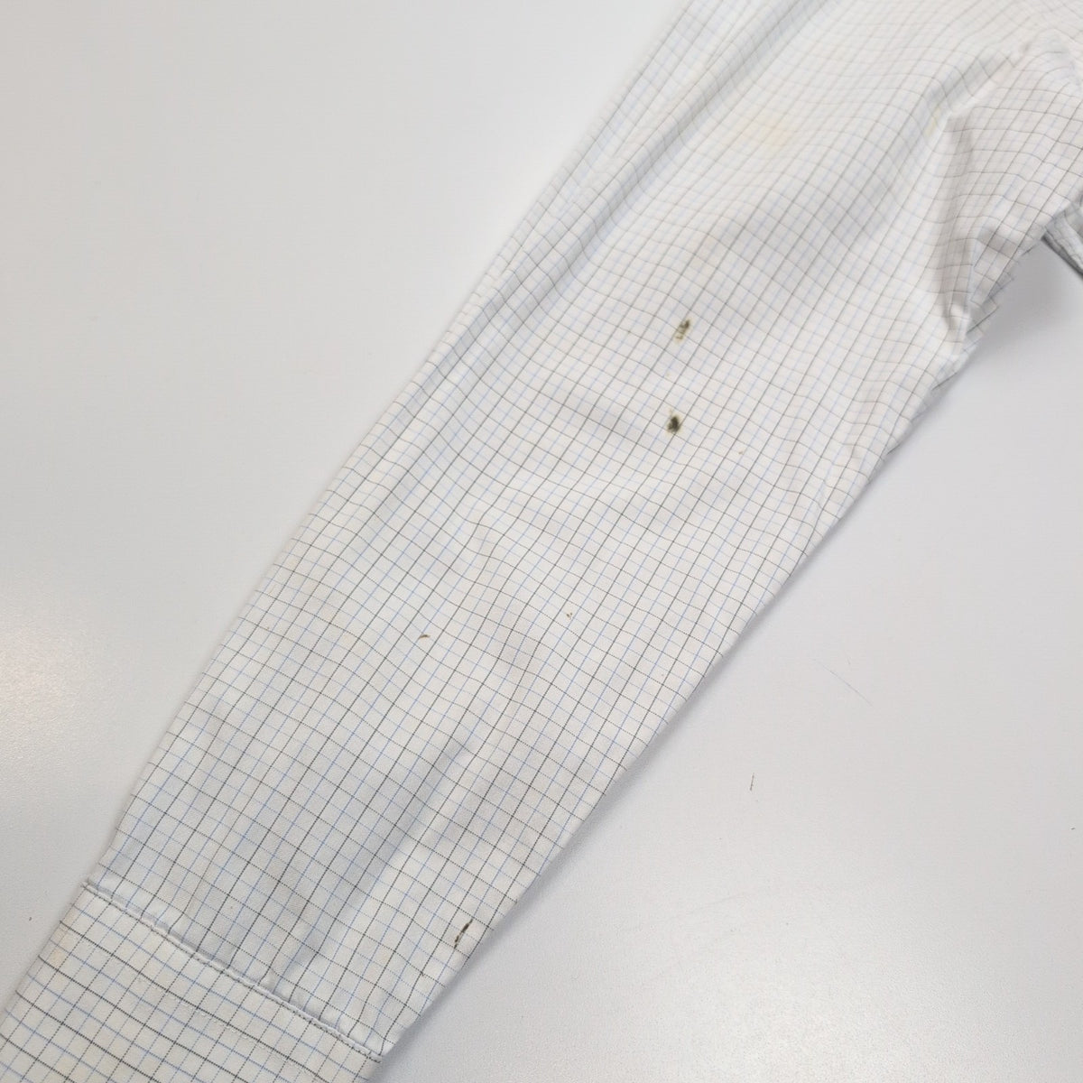 Chemise Lacoste M 40 Blanche Carreaux Bleus Vintage Logo Brodé Coton