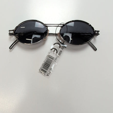 Lunettes de soleil Ovales Noires Y2K Branche Fine Métal UV400