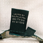 Pull LAUREN Ralph Lauren femme M blanc pur col montant bouton bijou coton