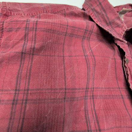 Chemise L.L. Bean rouge à carreaux noirs manches courtes taille XXL #138e