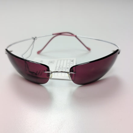 Lunettes de soleil ovales bordeaux Y2K branche fine métal gris 🍷