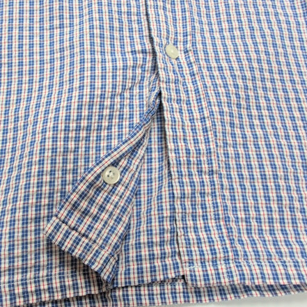 Chemise L.L. BEAN Homme XXL Bleu Blanc Rouge à Carreaux Manches Courtes Poche