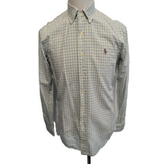 Chemise Ralph Lauren S Vert Bleu Blanc Carreaux Shirt Button Down Logo Marron