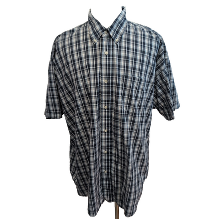 Chemise Wrangler modèle Cool River carreaux bleu marine et blanc 3XL