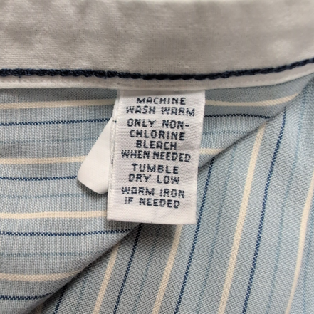 Chemise Ralph Lauren L Vintage Rayures Bleu Blanc Brodée Classic Fit Button Down