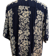 Chemise Hawaïenne Pineapple Connection 100% Rayonne - Marine & Blanc - XL