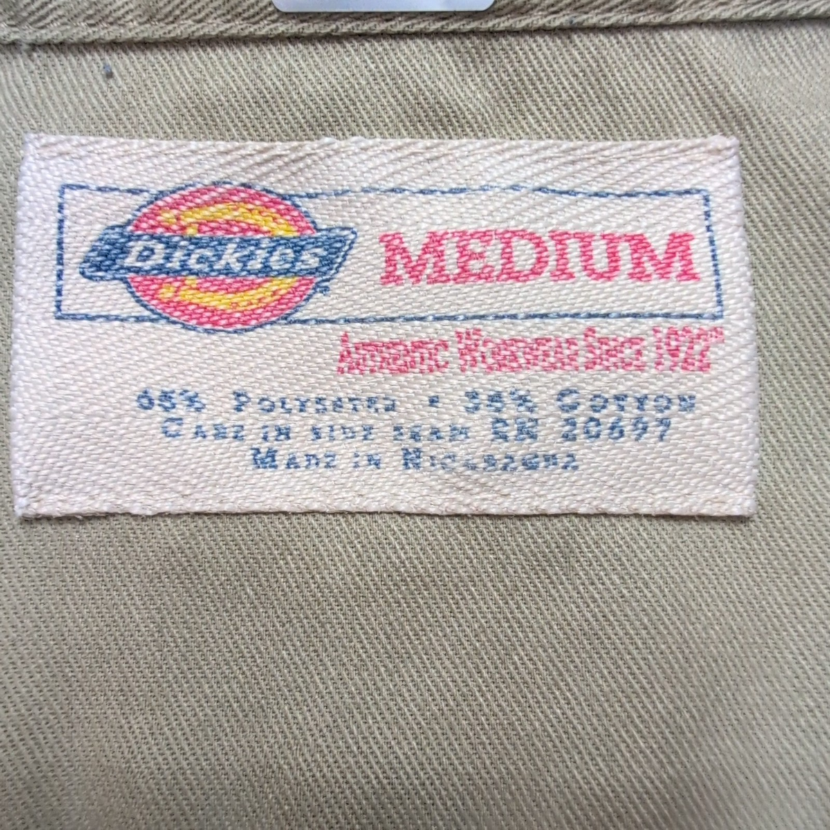 Chemise Dickies M Beige Workwear Manches Courtes Poches Boutonnées