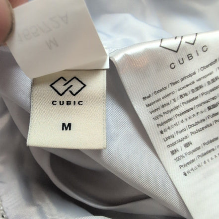 Mini Jupe Femme M Cubic Gris Blanc Doublée Chaude Neuve Sans Étiquette