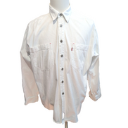 Chemise Levi's L Blanc Jean Coton 2 Poches Boutons Métal Homme