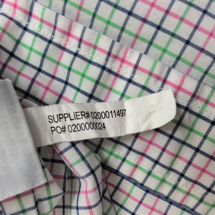 Chemise Ralph Lauren Taille L Carreaux Rose Vert Bleu 100% Coton Logo Bleu Marin