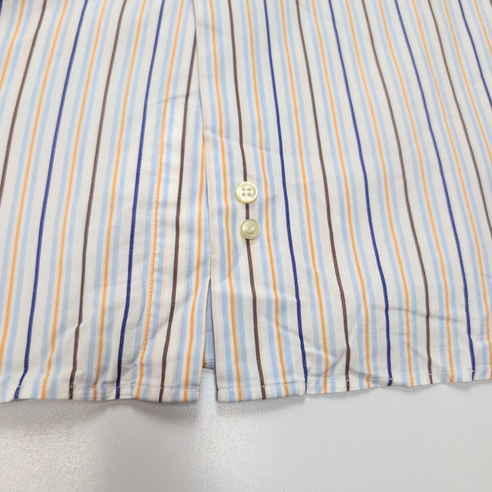 Chemise BURBERRY 100% Coton Taille 8 3XL Blanc Rayures Logo Brodé Manches courte