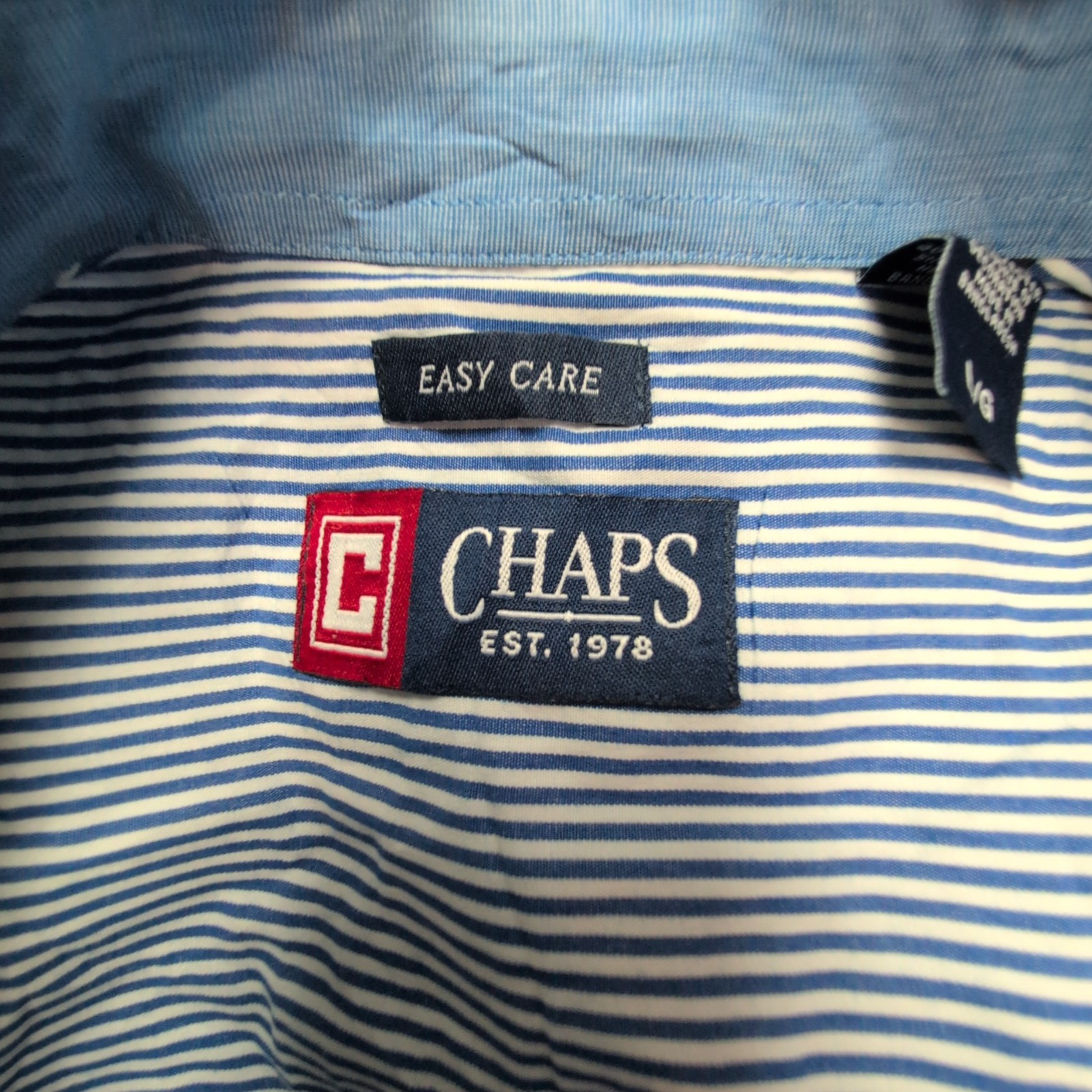 Chemise CHAPS à rayures bleues taille L #111e