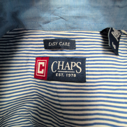 Chemise CHAPS à rayures bleues taille L #111e