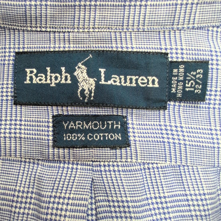 Chemise Ralph Lauren Yarmouth M/L Carreaux Bleu Button Down Shirt Coton