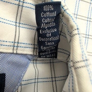 Chemise Tommy Hilfiger Homme L/XL Blanche Carreaux Bleus Kaki Coton