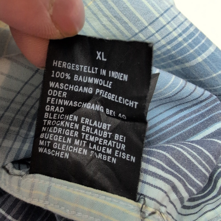 Chemise Nautica XL Bleu Carreaux Manches Courtes 100% Coton