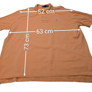 Polo manches courtes Polo Ralph Lauren XL orange pêche logo bleu coton