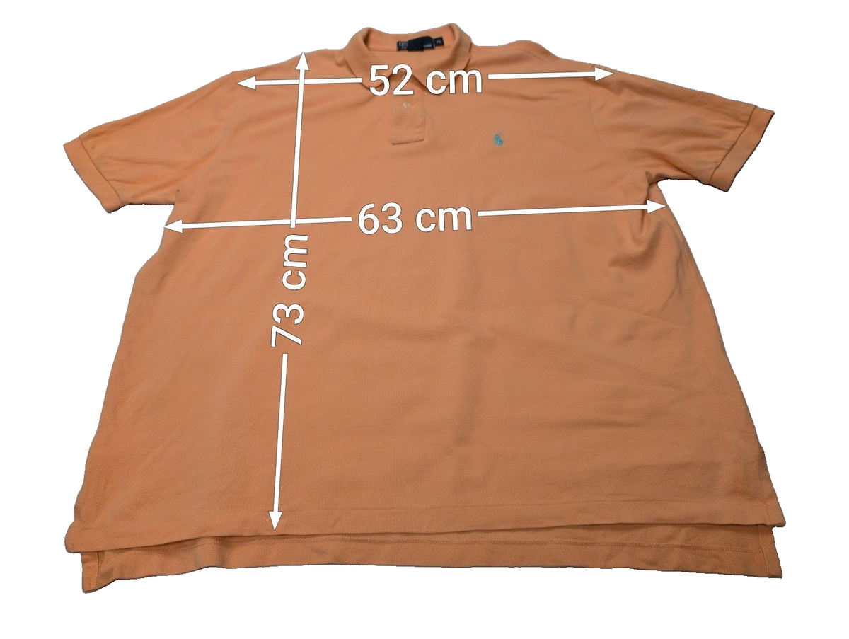 Polo manches courtes Polo Ralph Lauren XL orange pêche logo bleu coton