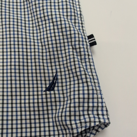 Chemise Nautica L Bleu Noir Carreaux Tencel Coton Classic Fit Manches longues