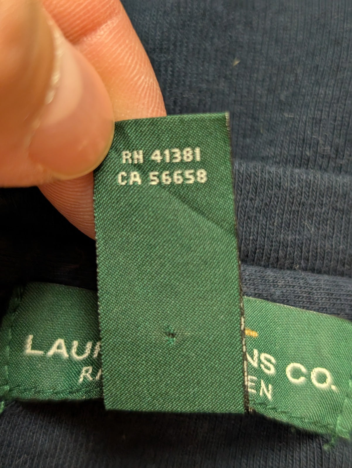 Pull LAUREN Jeans Co Ralph Lauren XL marine rayures violet écusson brodé