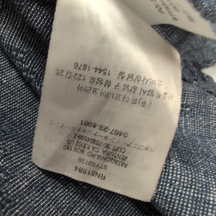 Chemise Patagonia L Bleu Marine Motifs Chanvre Coton Bio Manches Courtes