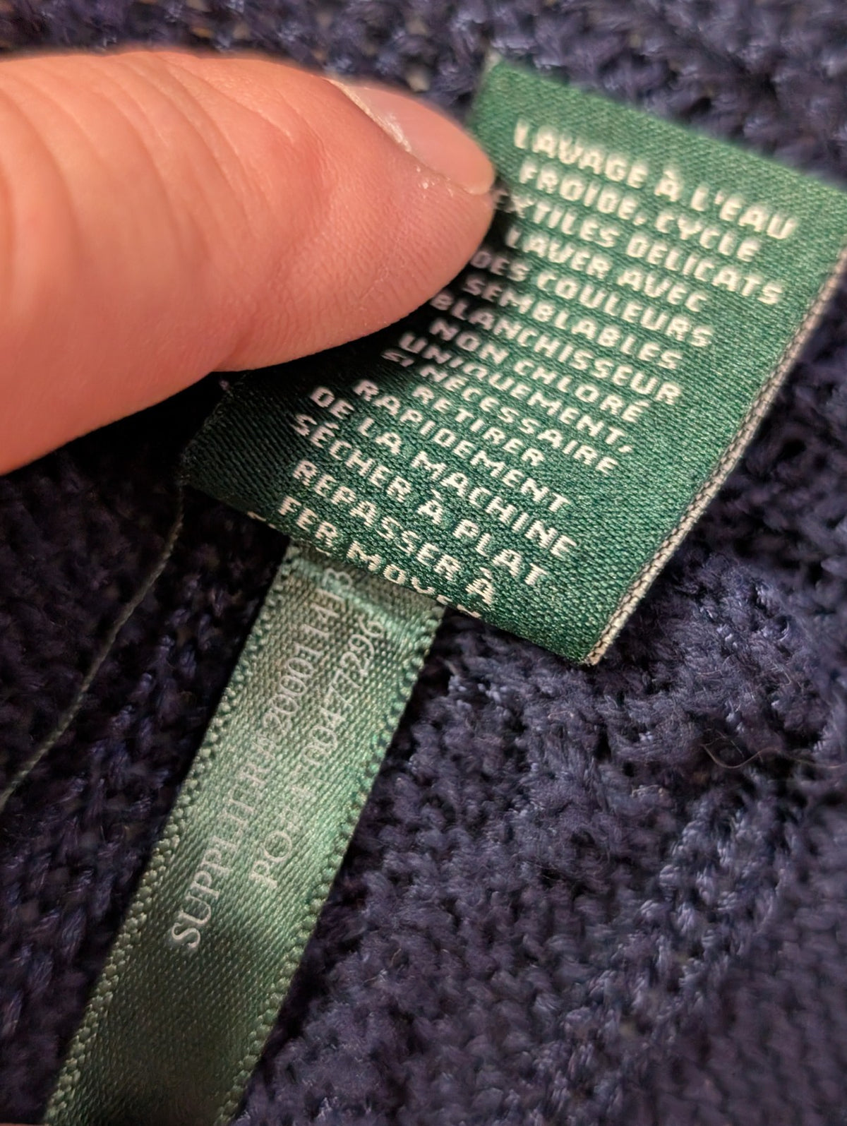 Gilet cardigan femme LAUREN Ralph Lauren long bleu marine ajouré taille M