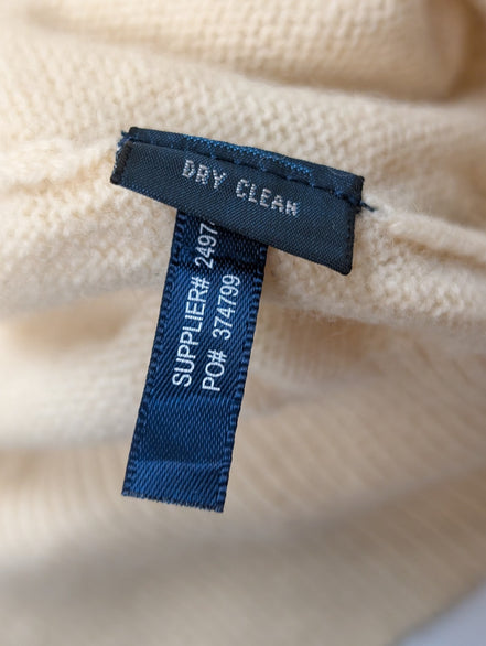 Pull Polo Ralph Lauren Col V 100% Laine d'Agneau Crème - Taille L