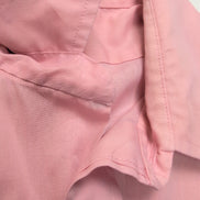 Chemise vintage rose pâle col pointu manches courtes tissu fluide qualité L