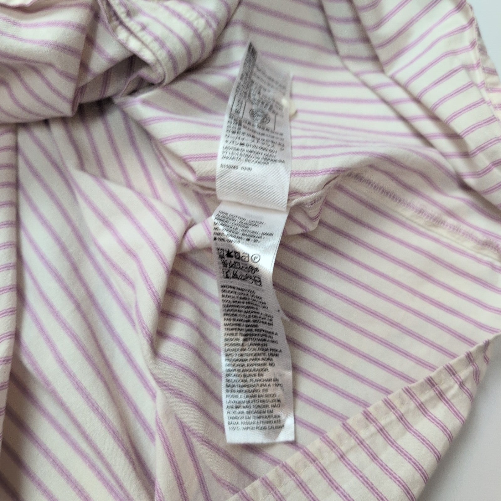 Chemise LEVI'S Homme XL Blanche à Rayures Violettes Coupe Courte