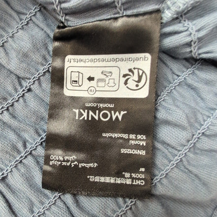 Haut Femme MONKI Taille XXL Bleu Gris Graphique 08 Taille Smockée Coton