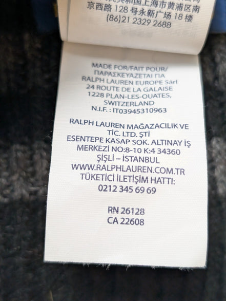 Écharpe Polo Ralph Lauren Côtelée Noire Logo Rouge Laine d'Agneau Mix