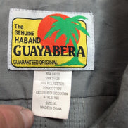 Chemise Guayabera Haband Cuba Panama Grise Brodée XL Manches Courtes