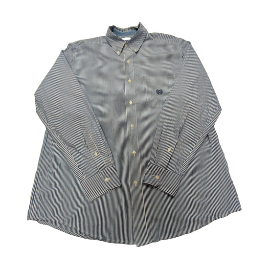 Chemise CHAPS à rayures bleues taille L #111e