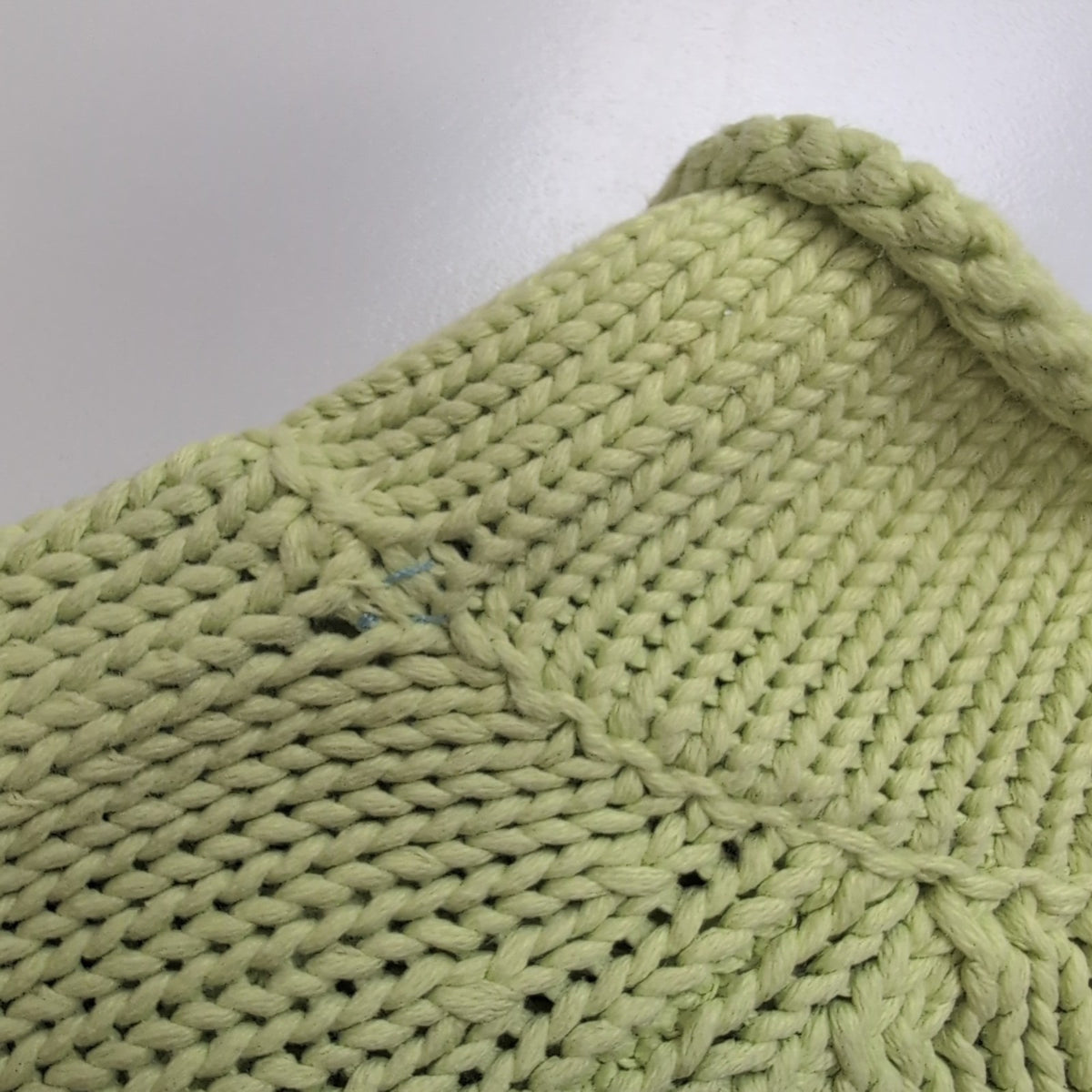 L.L.Bean Pull Femme M Vert Pistache 100% Coton Maille Texturée Col Rond